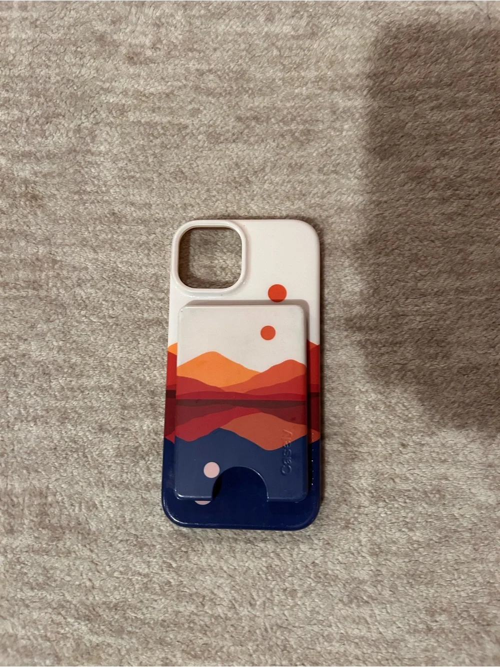 Casetify White & Multicolor Mountain Sunset Phone Case with Card Holder